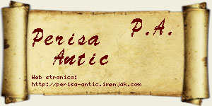 Periša Antić vizit kartica